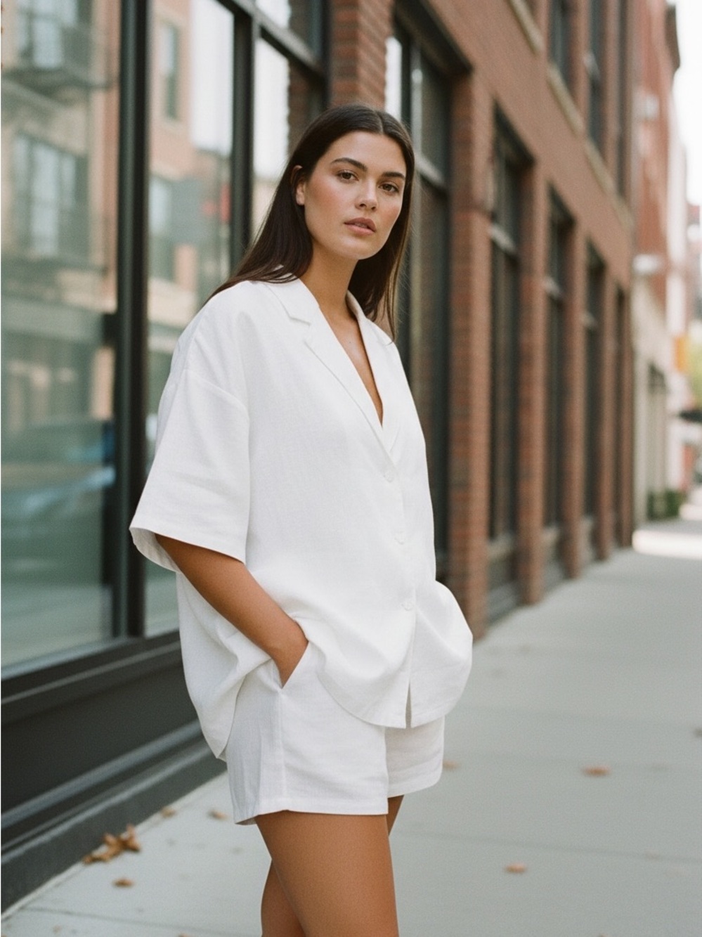 SABO Mallory top Relaxed White Button-Down Shirt - Women's Oversized top NWT